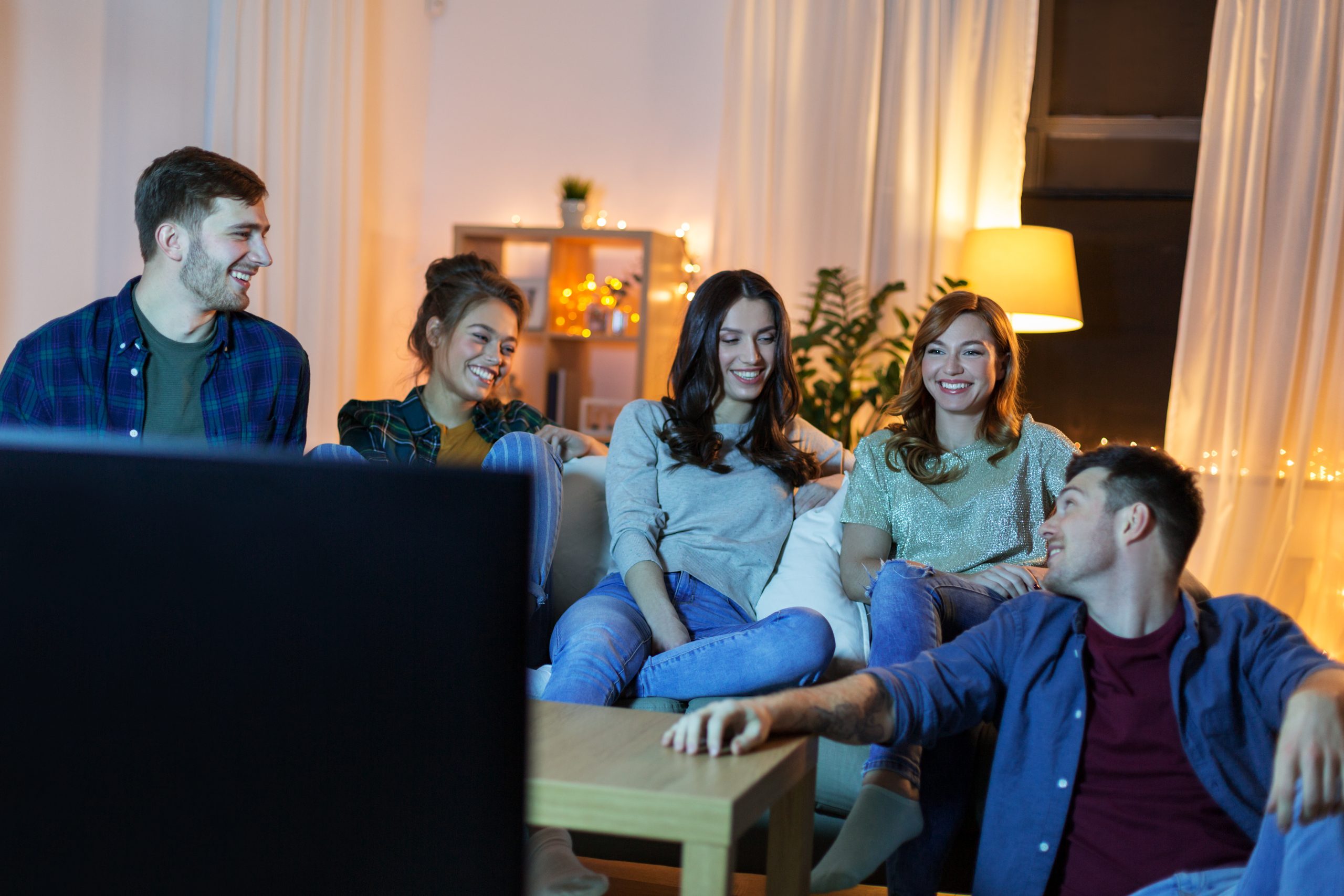 Group of friends sitting on couch